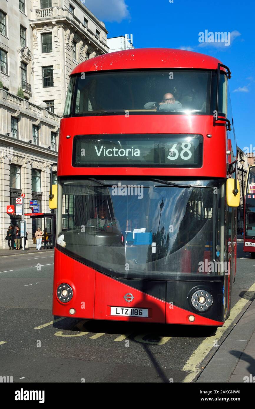 United Kingdom, London, Piccadilly, red double decker bus Stock Photo