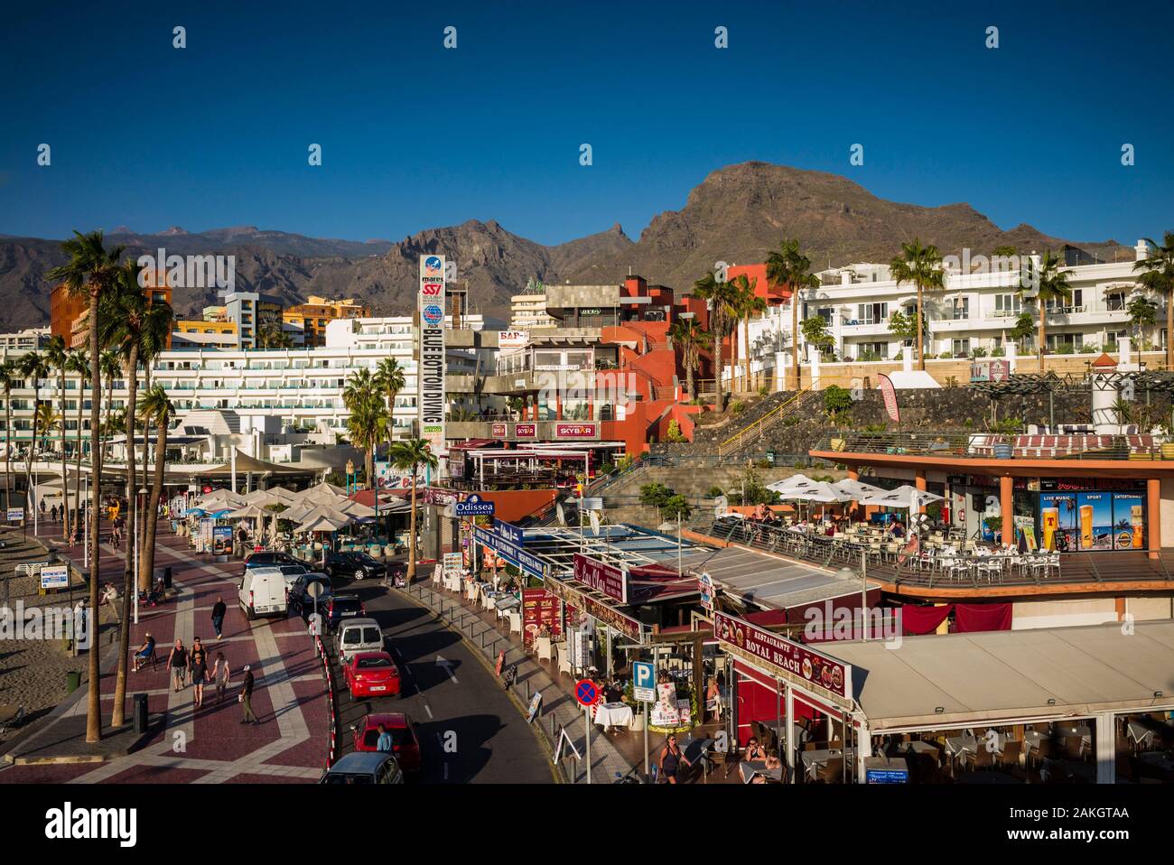 Spain, Canary Islands, Tenerife Island, Playa de Las Americas, Puerto de Colon, port area Stock Photo