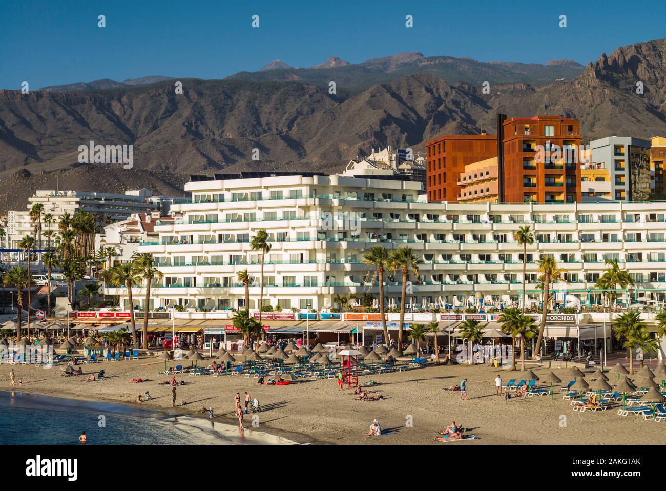 Spain, Canary Islands, Tenerife Island, Playa de Las Americas, Puerto de Colon, port area Stock Photo