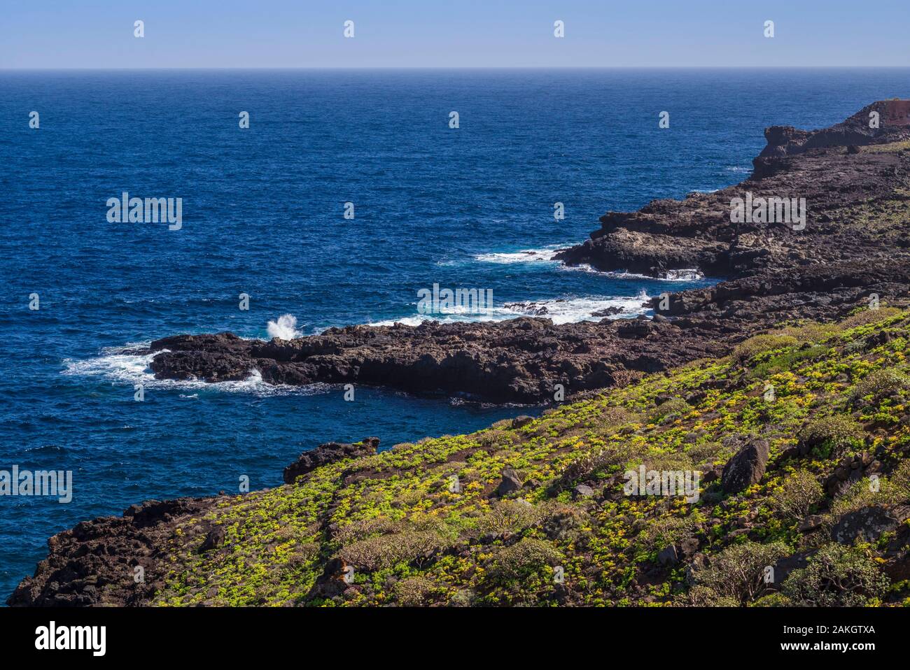 Spain, Canary Islands, El Hierro Island, Tamaduste, coastline Stock Photo