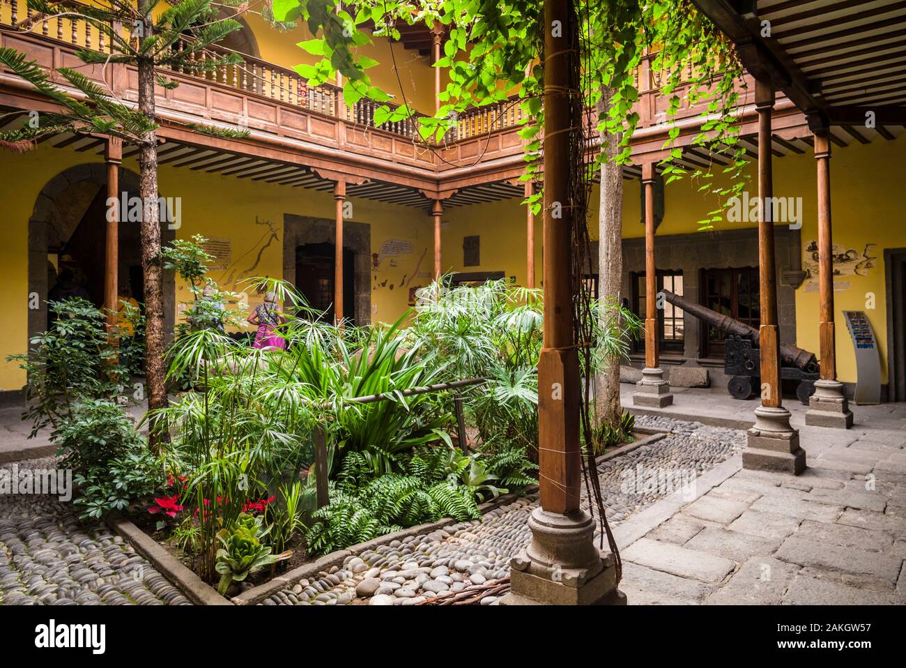 Spain, Canary Islands, Gran Canaria Island, Las Palmas de Gran Canaria, Casa Museo de Colon, courtyard Stock Photo