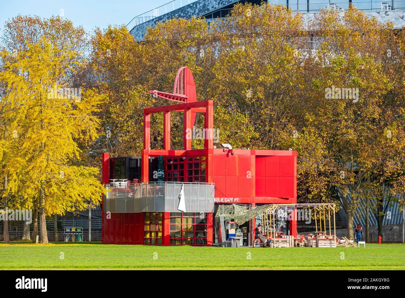 France, Paris, Parc de la Villette in autumn, a madness Stock Photo