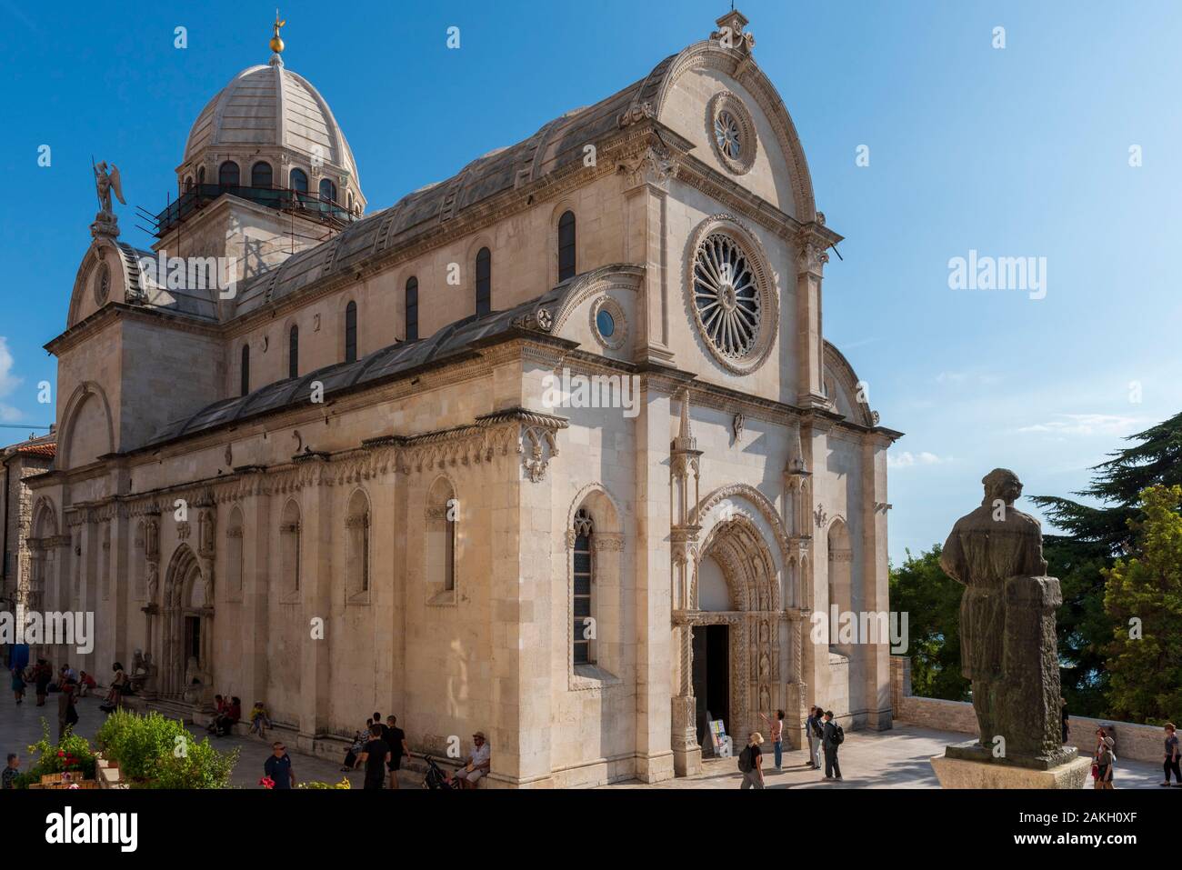 Croatia, Dalmatia, Sibenik Knin County, Dalmatian coast, Sibenik, Saint James Cathedral listed as World Heritage by UNESCO Stock Photo