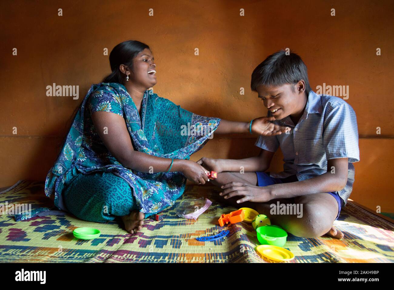 CAPTION: Every child with severe disabilities is entitled to enrol at his or her local school and receive education through a Home Based Educator (HBE Stock Photo