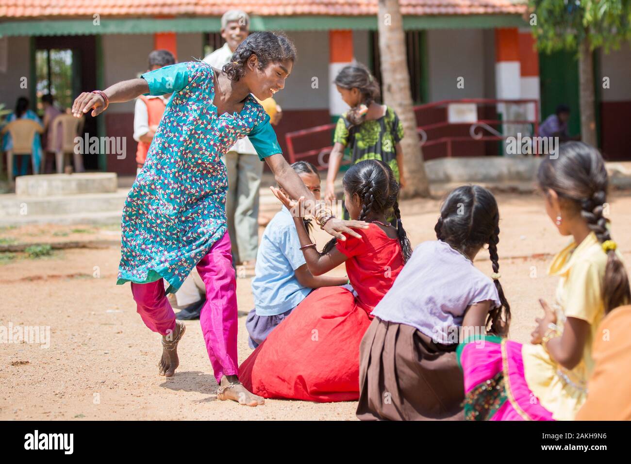 CAPTION: 13-year-old Chowdamma could only stand rooted to the spot when she first started attending her local After-School Club (ASC) five years ago. Stock Photo