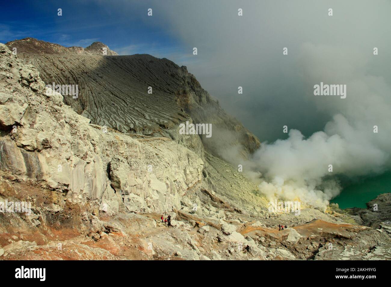 Ijen volcano crater Stock Photo