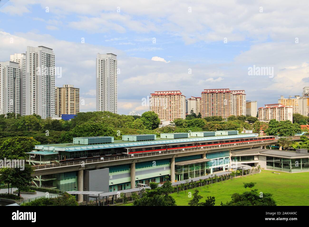 Singapore-22 DEC 2017:Singapore mrt train aerial view in station Stock ...