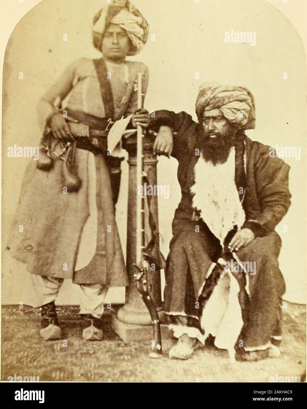 The people of India : a series of photographic illustrations, with descriptive letterpress, of the races and tribes of Hindustan . freedees of Kohat, as they are also of a milder and more settledcharacter. They are, however, as equally ignorant, haughty, and fanatical, as allother frontier tribes, though by no means so fierce and dangerous as some. Likethe rest, they have bound themselves to the British Government by solemnagreements, and it is only just to state, in respect to the Khuttuks, that theyappear to be faithfully observed. The Photograph represents the chief of the Khuttuk tribe or Stock Photo
