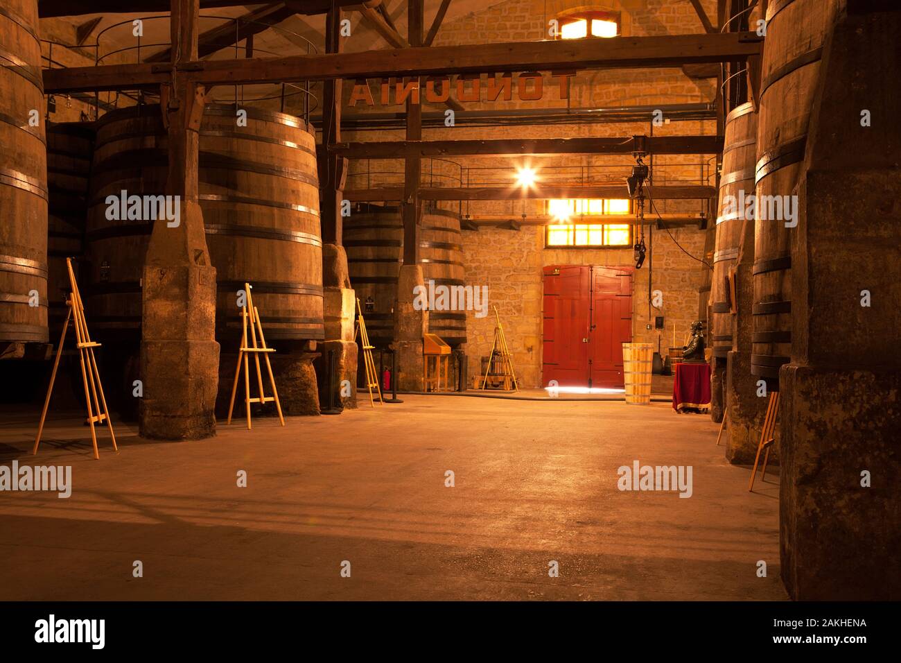 Wine vats in a Rioja Alta Winery Stock Photo