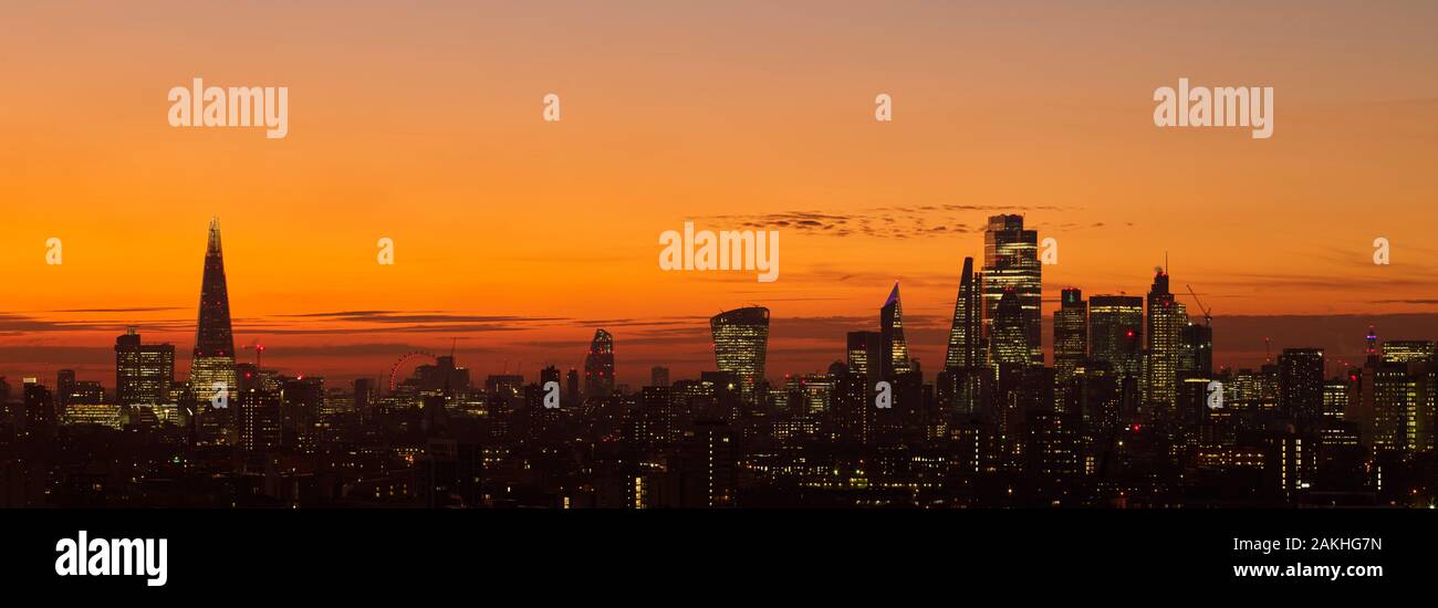 Central London view at sunset Stock Photo