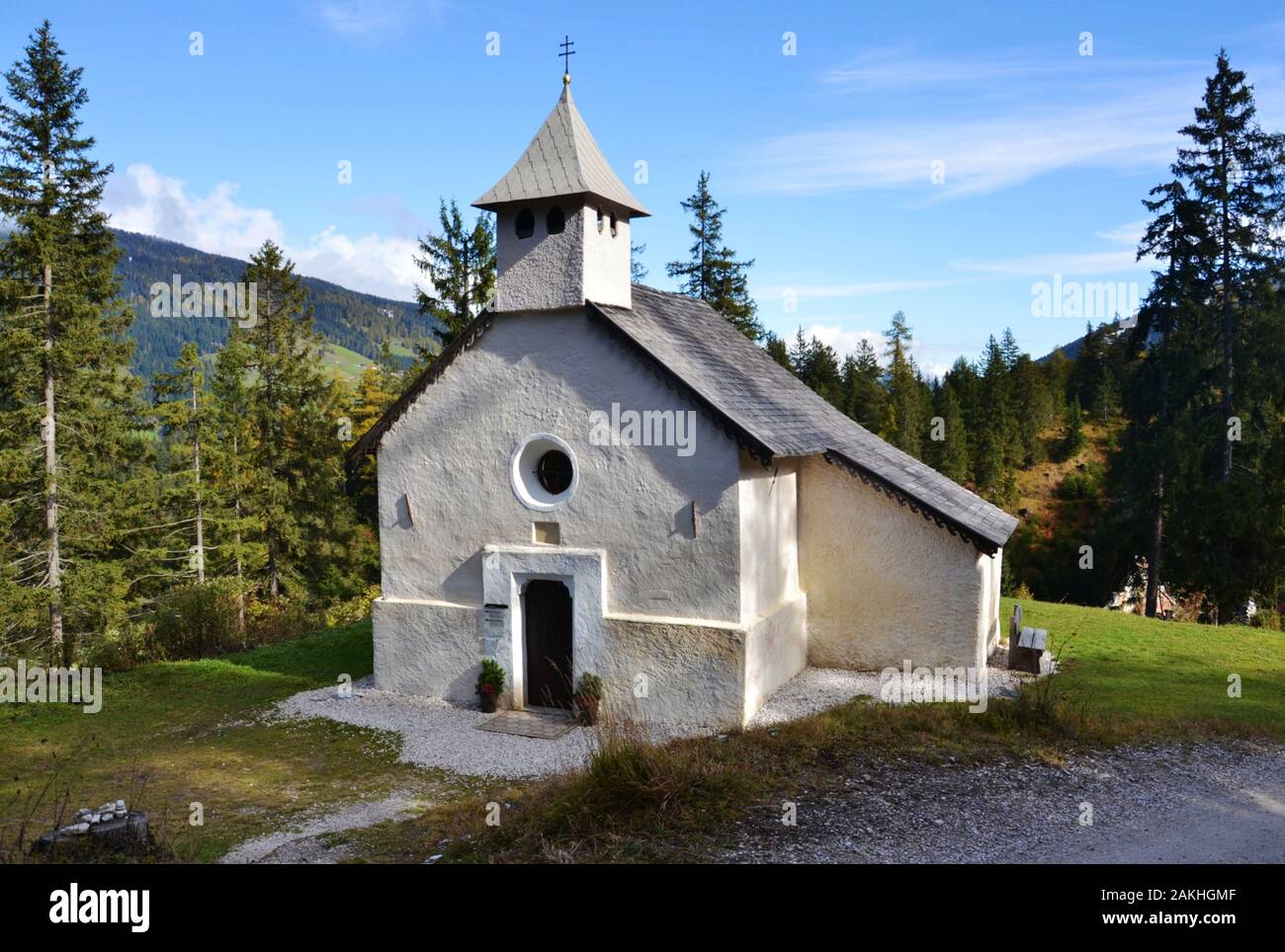 Chapel of San Salvatore in the old baths of San Candido in the Alta Val Pusteria Stock Photo