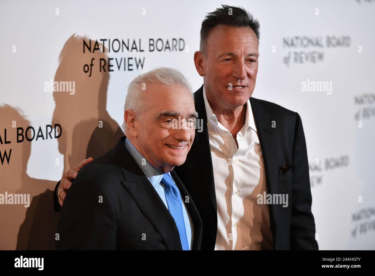 Martin Scorsese and Bruce Springsteen attend the 2020 National Board Of Review Gala on January 08, 2020 in New York City. Stock Photo