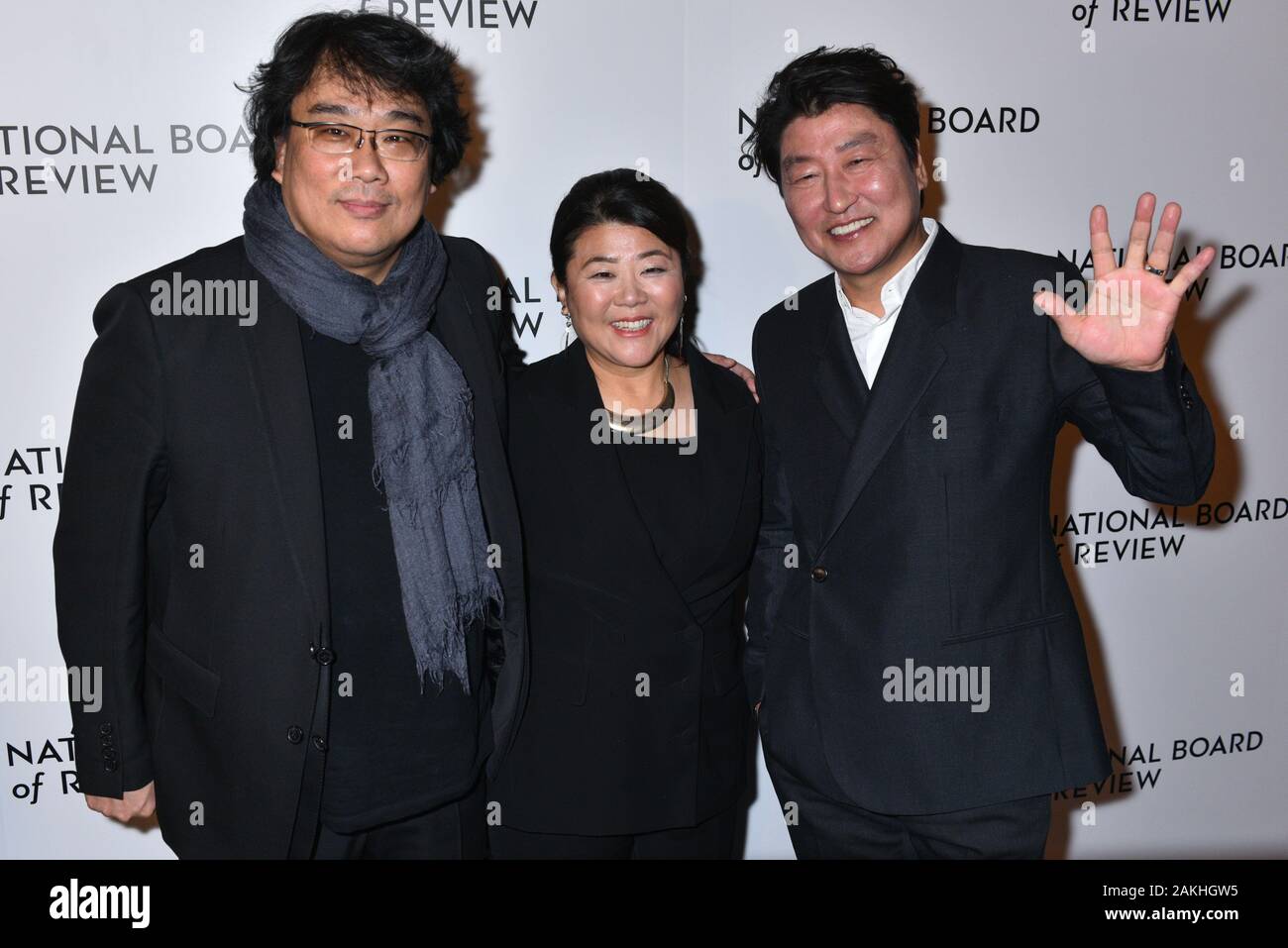 Bong Joon-Ho, Lee Jeong-eun and Song Kang-ho attend the 2020 National Board Of Review Gala on January 08, 2020 in New York City. Stock Photo