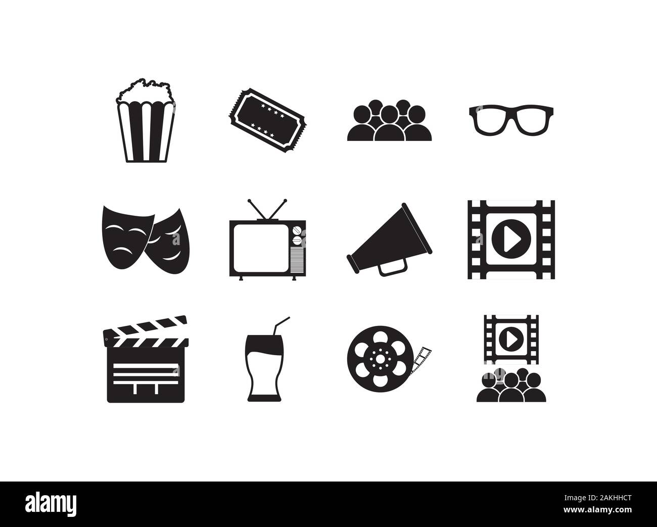 Movie icon set design, Cinema video film media entertainment show motion  and presentation theme Vector illustration Stock Vector Image & Art - Alamy