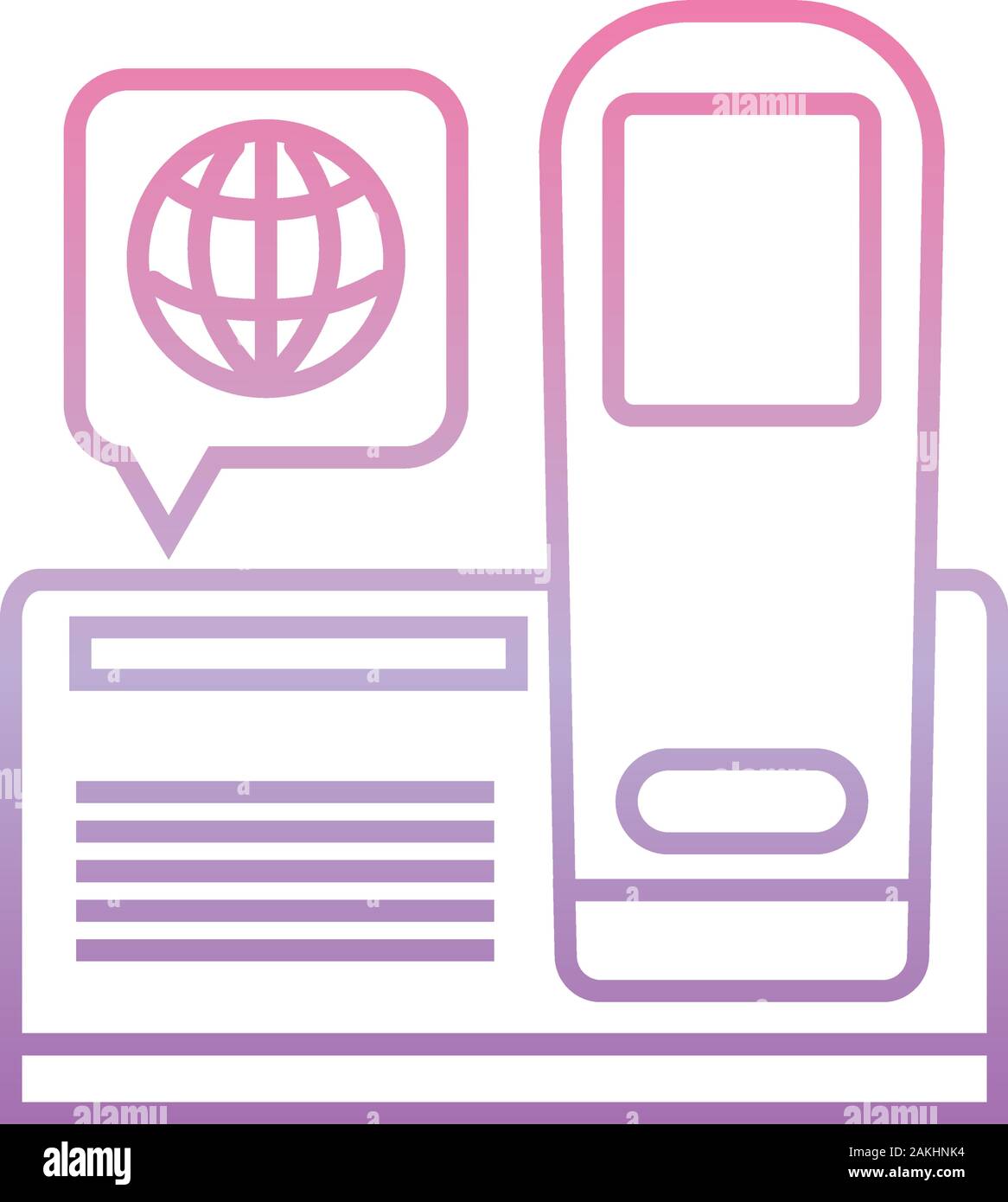 wireless telephone message , phone gradient icon vector illustration Stock Vector