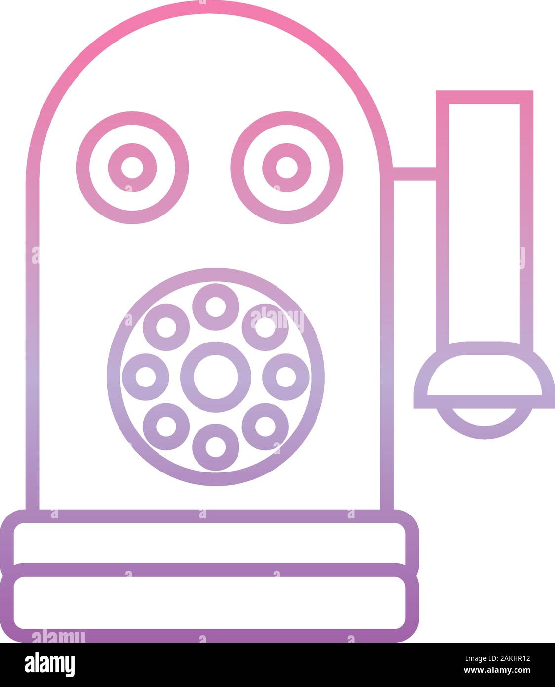 old telephone , phone gradient icon vector illustration Stock Vector