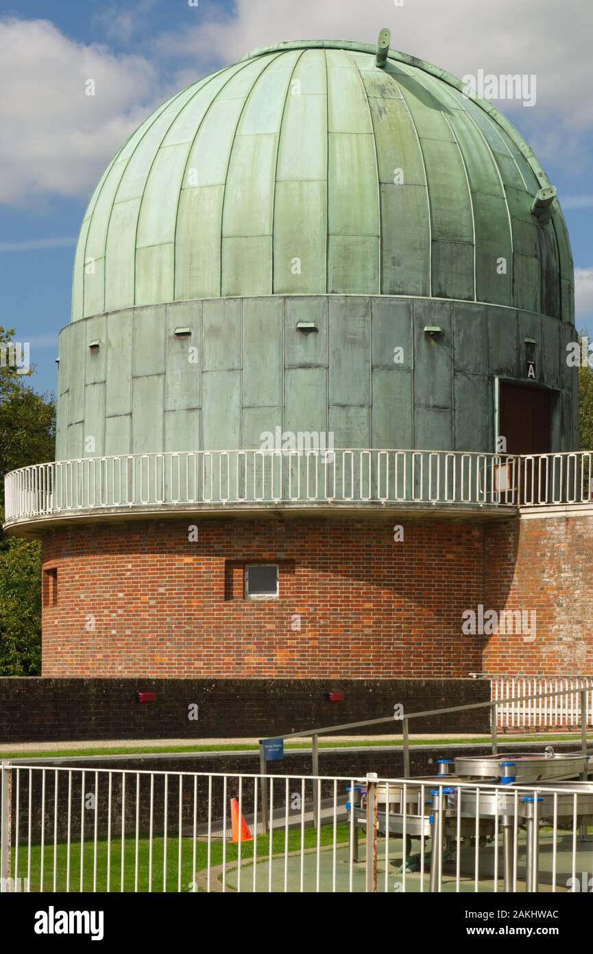 Dome building housing astronomy telescope at Herstmonceux, East Sussex, England Stock Photo