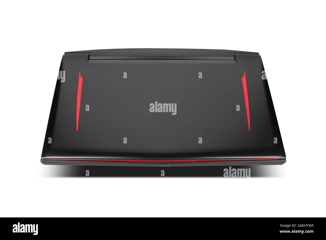 Front view of gaming laptop on white isolated background. Laptop