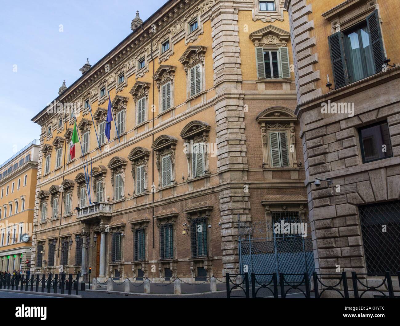 Palazzo Madama in Rome is the seat of the Senate of the Italian Republic. Stock Photo