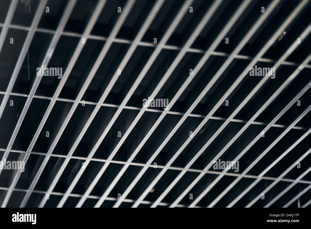 Office Grille Ceiling Modern Black Metal Grille Ceiling