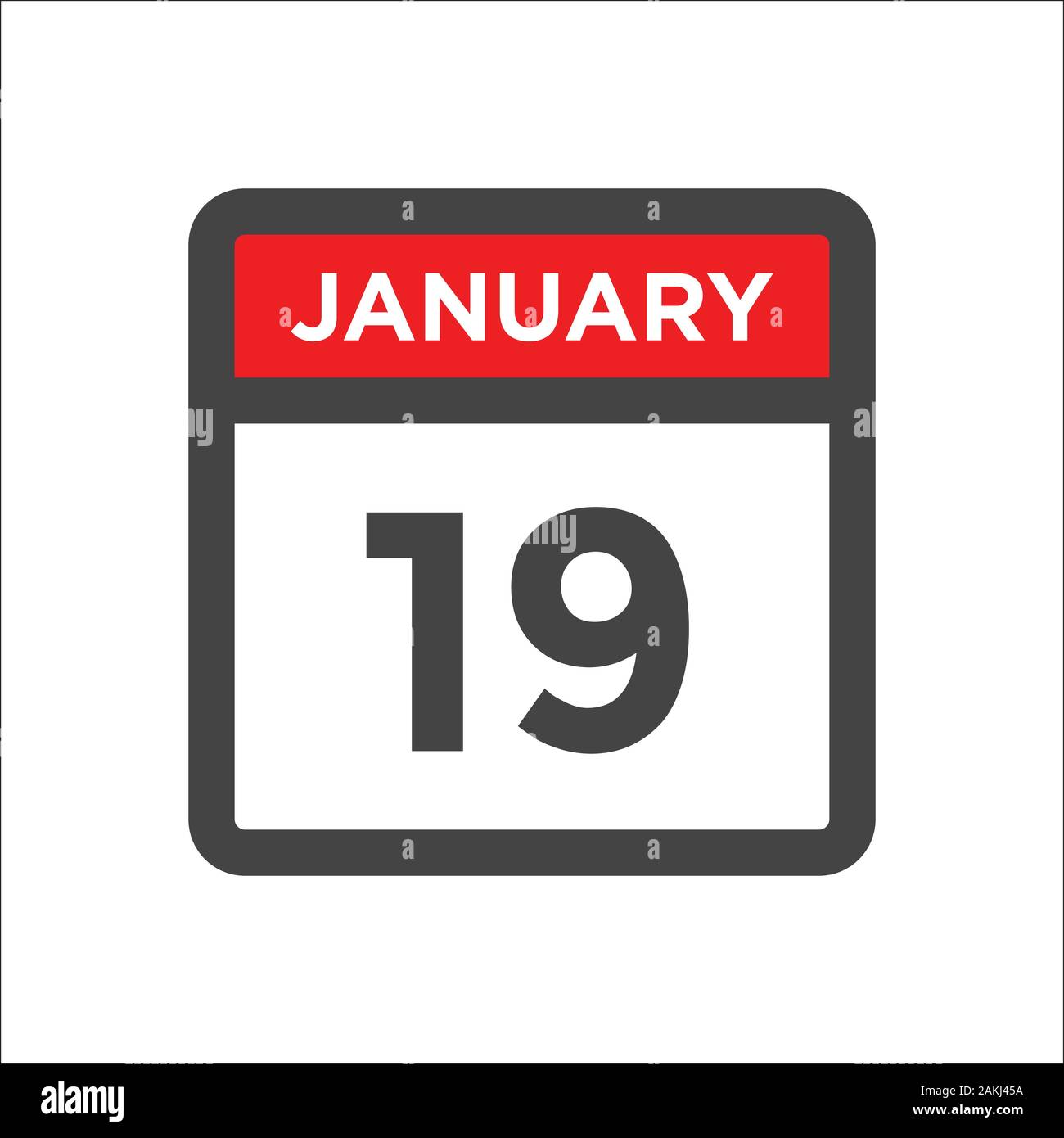 January 19 calendar icon w day of month Stock Vector Image & Art Alamy