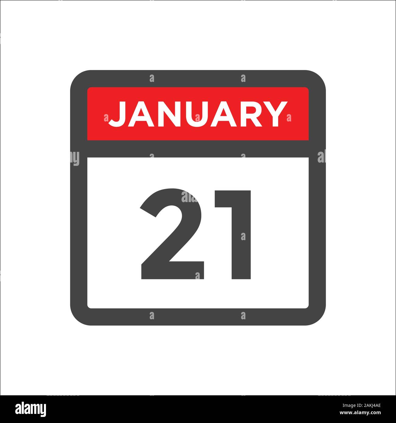 January 21 calendar icon w day of month Stock Vector Image & Art - Alamy