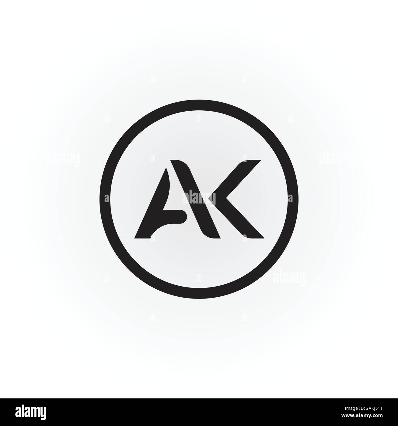Initial Ak Letter Logo With Creative Modern Business Typography Vector