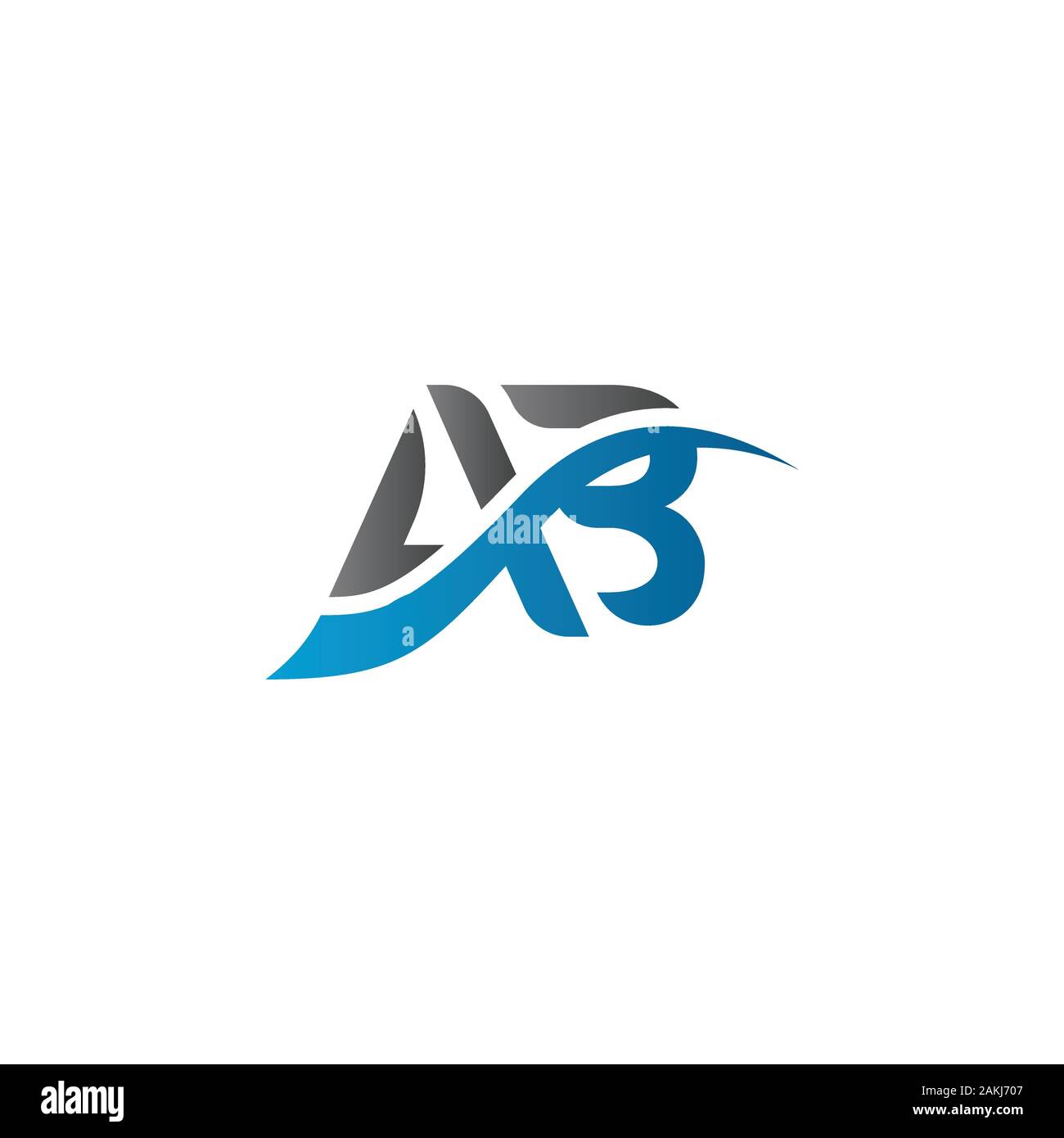 Initial AB Letter Logo With Creative Modern Business Typography Vector