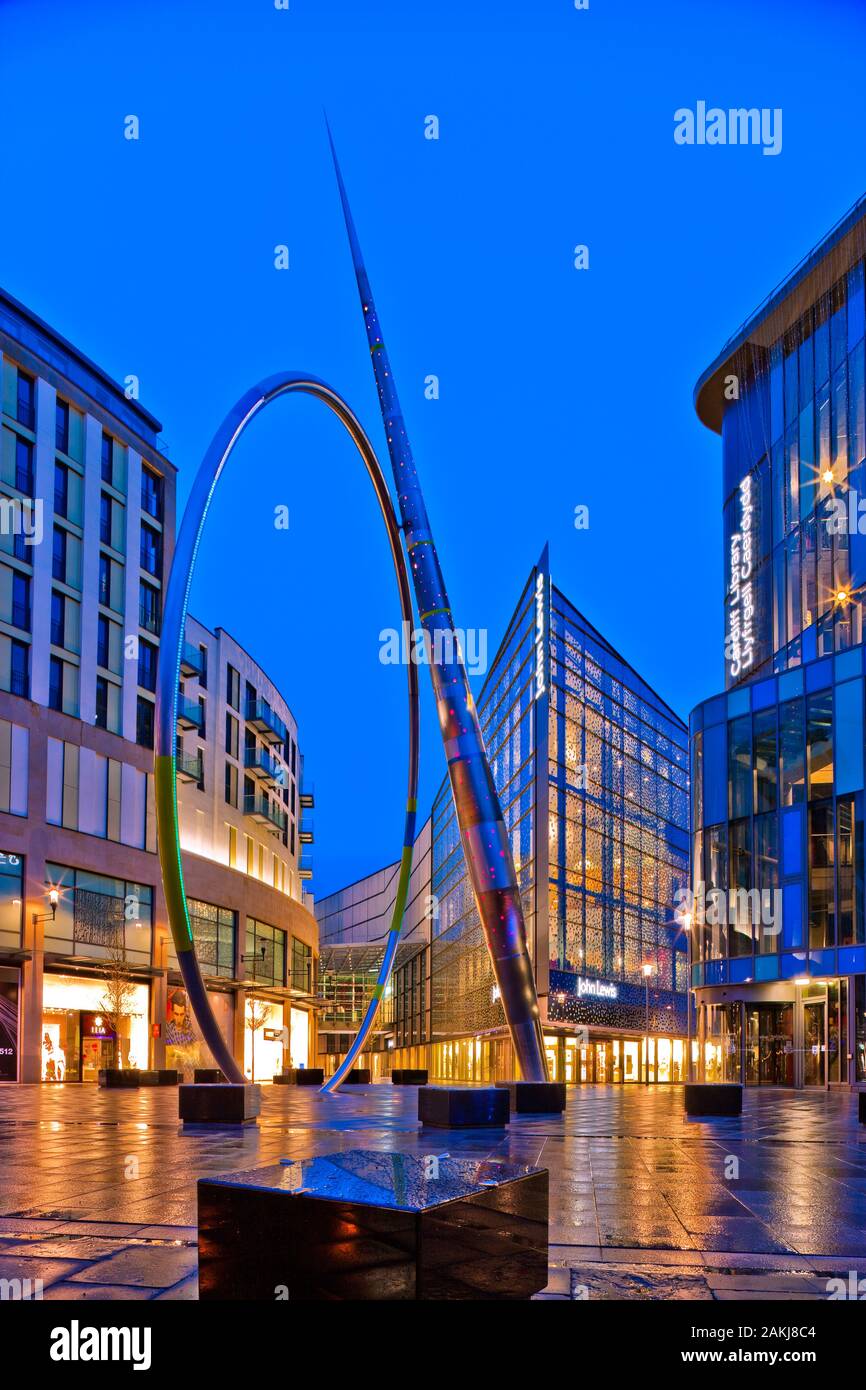 John Lewis Store Shopping Centre and Central Library Cardiff Wales at