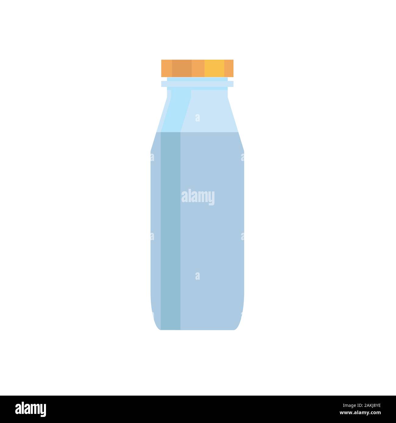 Flask or bottle with a liquid. On a white background. Isolated. Stock Vector