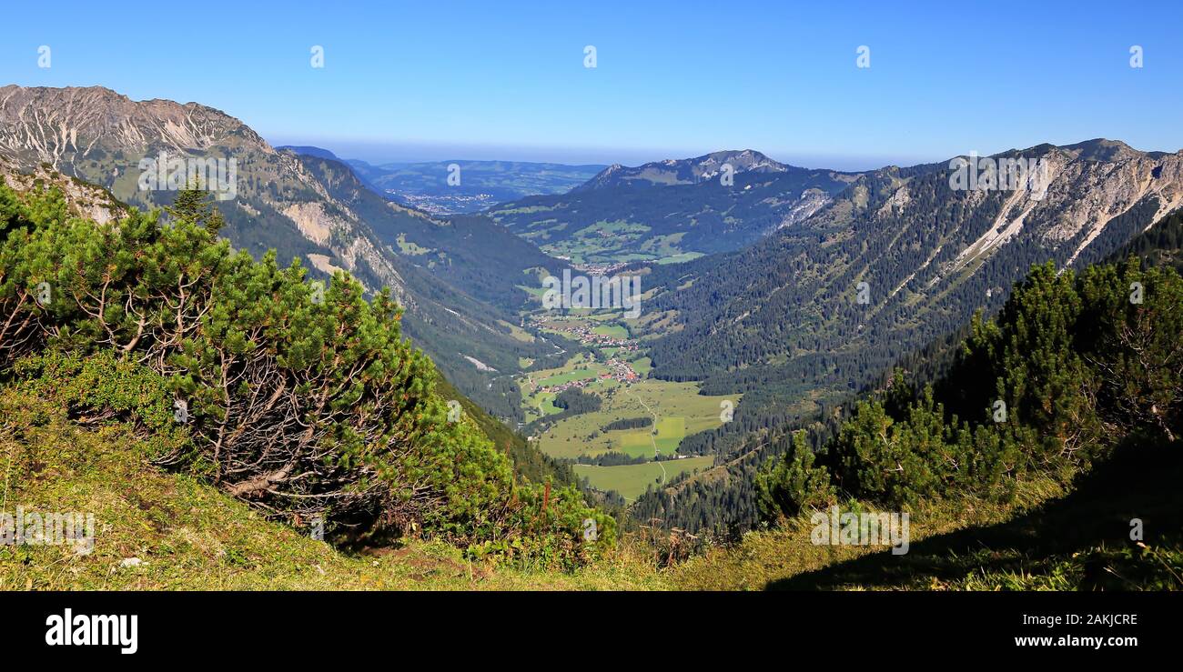 The Schrecksee is a mountain lake in the high Alps Stock Photo