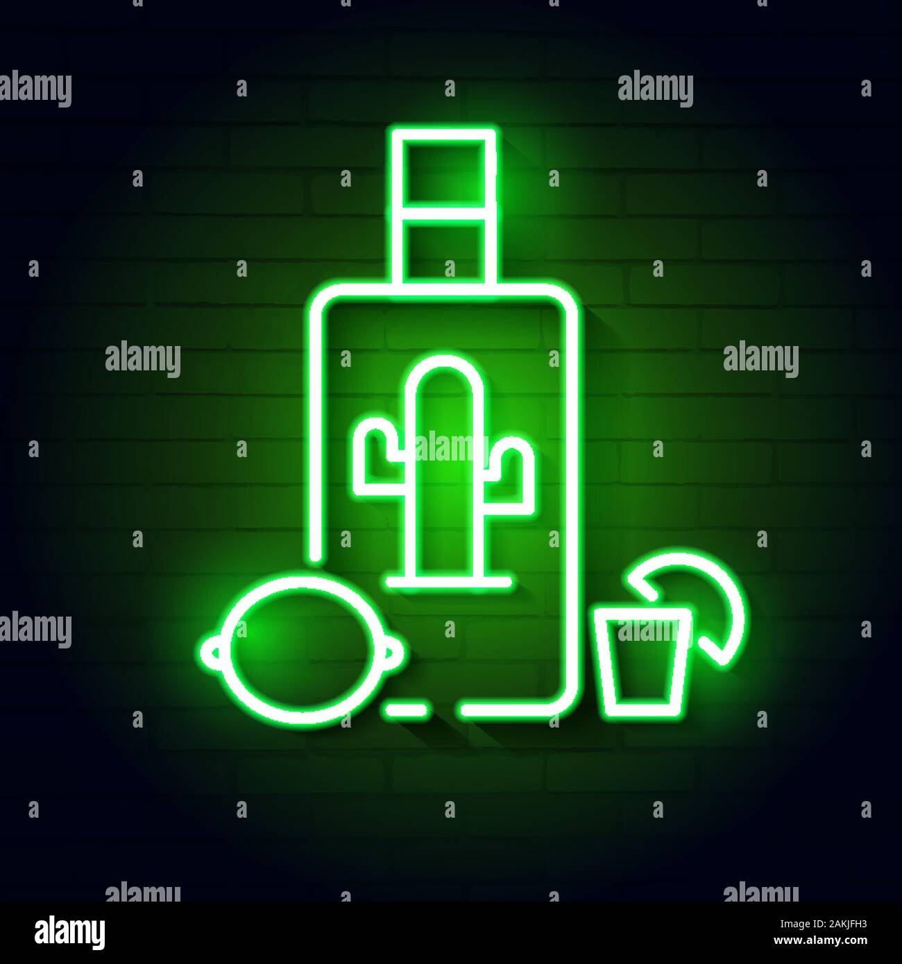 Hand Draw Of Tequila Bottle. Vector Illustration Stock Vector Image