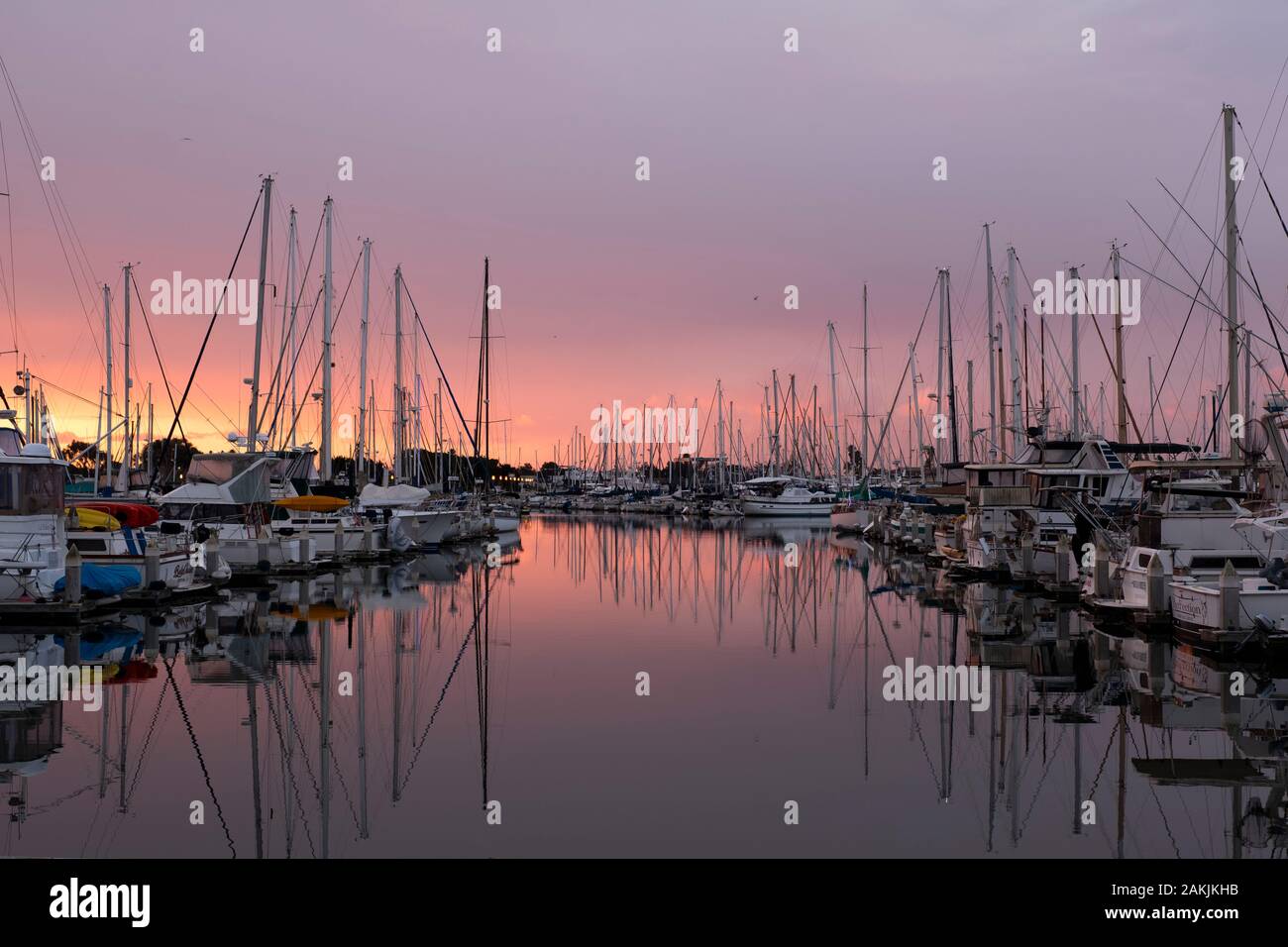 Sunrise at Ventura Harbor California Stock Photo