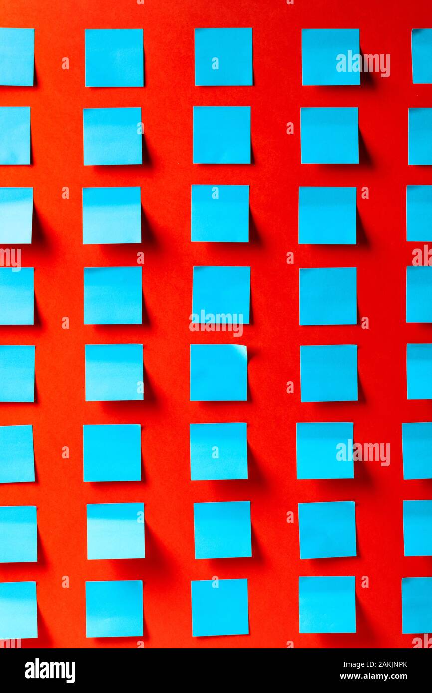 Blue empty stickers on a red background. Free space for your text Stock ...