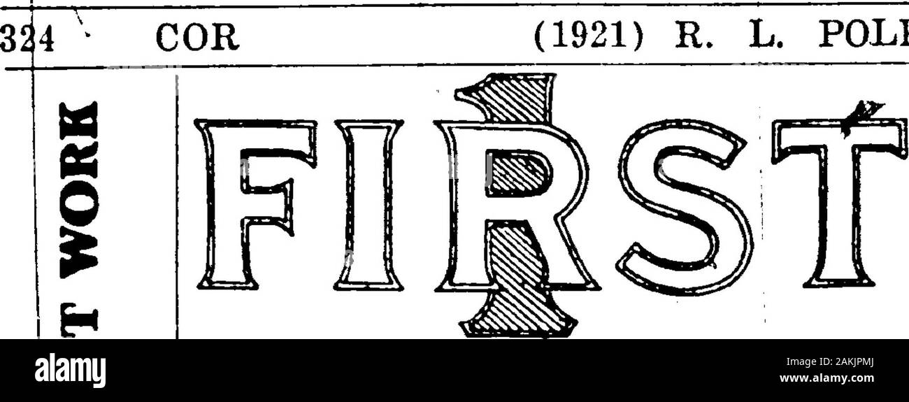 1921 Des Moines and Polk County, Iowa, City Directory . s ^^In S ^O wo I « 2 I-&lt;^ • 9 o ® D•o ft2 ^ o Faosimild Letters Typewriter Supplies Mailing Lists 401 Grand Ave. TUHLES LEHER SHOP Phone Market 794 FoldfagMailing Service that Salislles sYate UliV BANK BUILDING. EAST 5tb and LOCUST STREETS. POLK & CO.S COS 0EI c &/ OS C PC C HZ 0 &lt; o to Z 5 0) Q 0) IhZ0 u 0) TRUST & SAVINGS BANK LOCUST-N. W. CORNER-SEVENTH Corrigan Ethel bkpr First Trust & Sav-ings Bank bds 4333 Pleasant; Corrigan Owen M slsmn res 4333Pleasant Corry see also Corey and Cory Corry Edgar C lawyer 507, 204 5tli andsec R Stock Photo