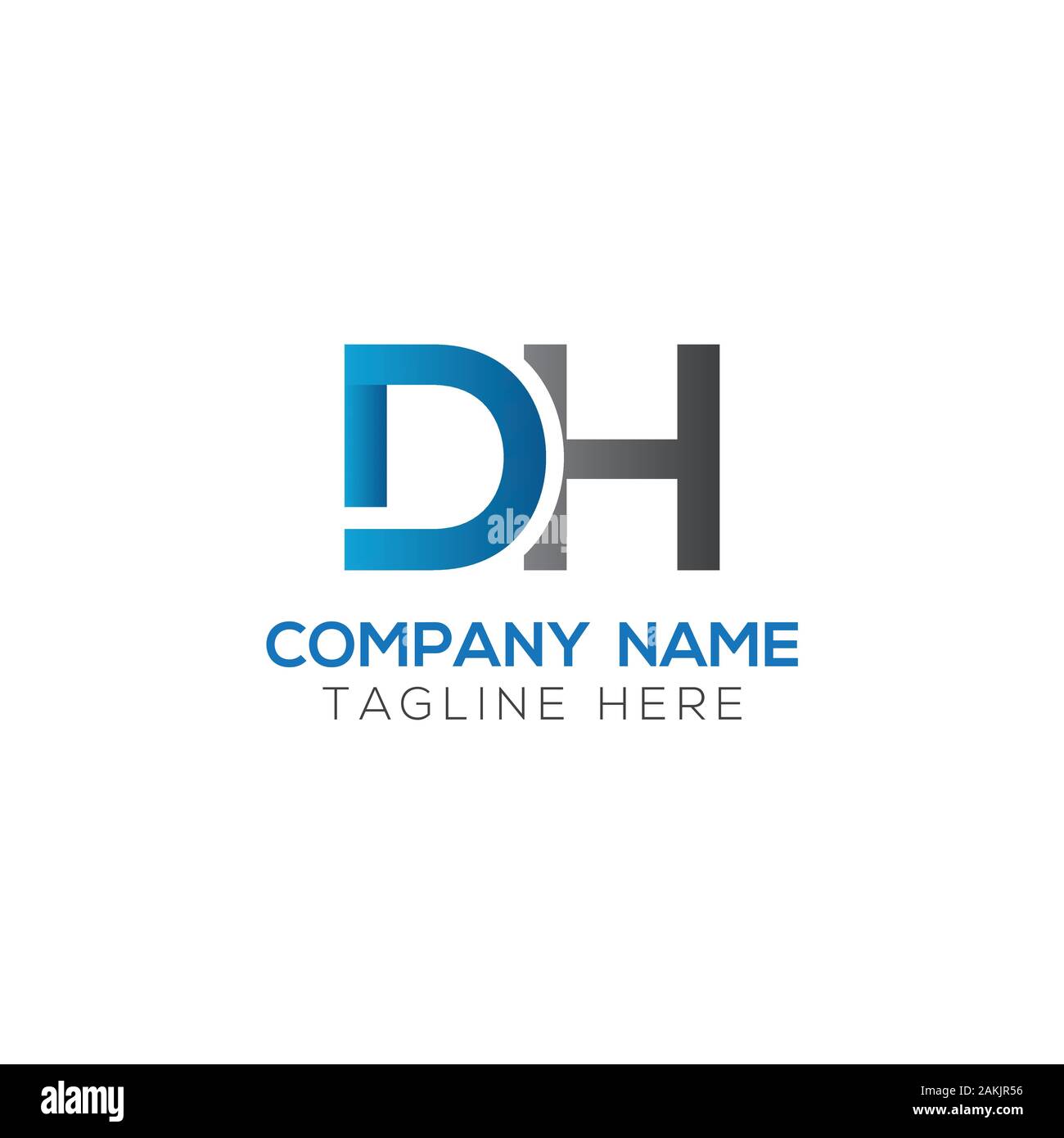 Initial DH Letter Logo With Creative Modern Business Typography Vector