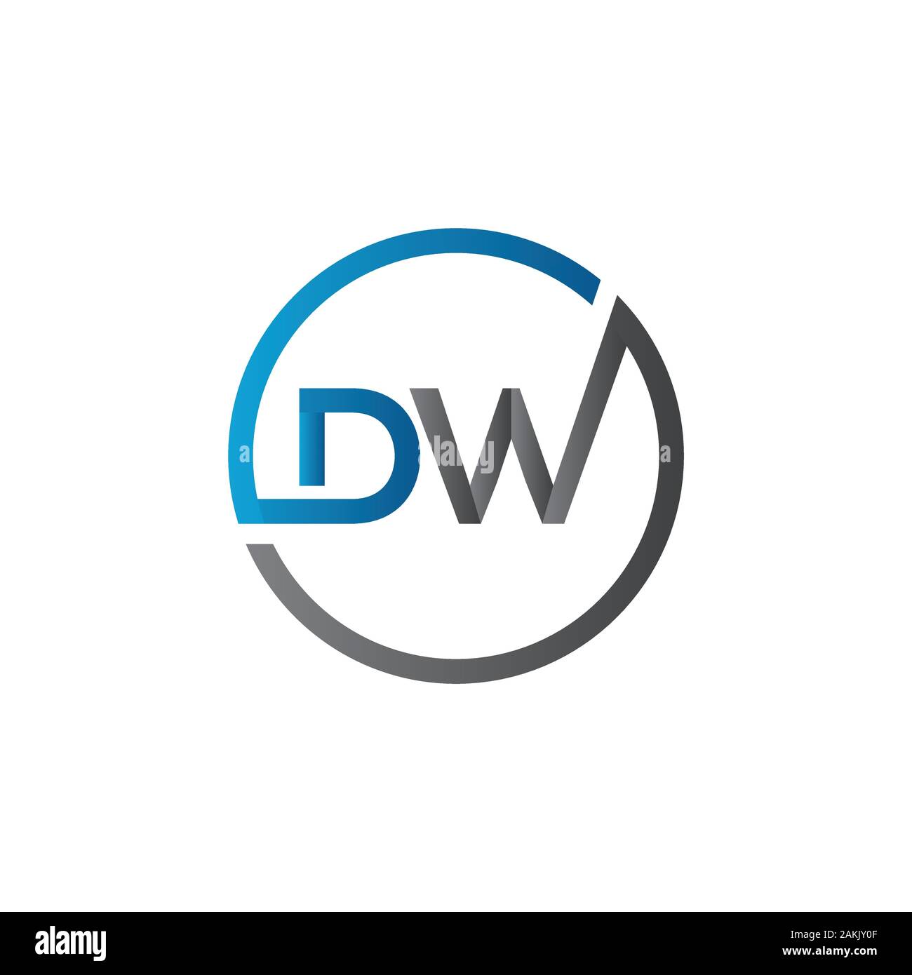 Initial DW Letter Logo With Creative Modern Business Typography Vector Template. Creative Abstract Letter DW Logo Vector. Stock Vector