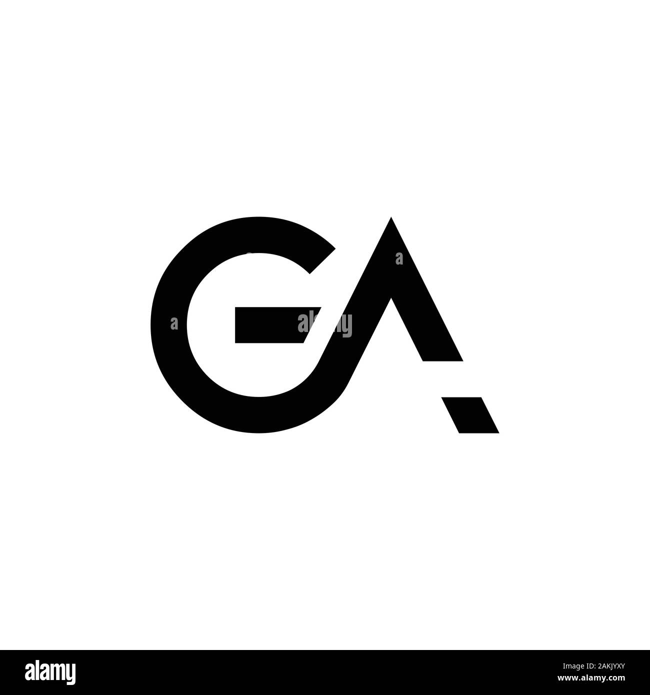 Initial GA Letter Linked Logo. GA letter Type Logo Design vector