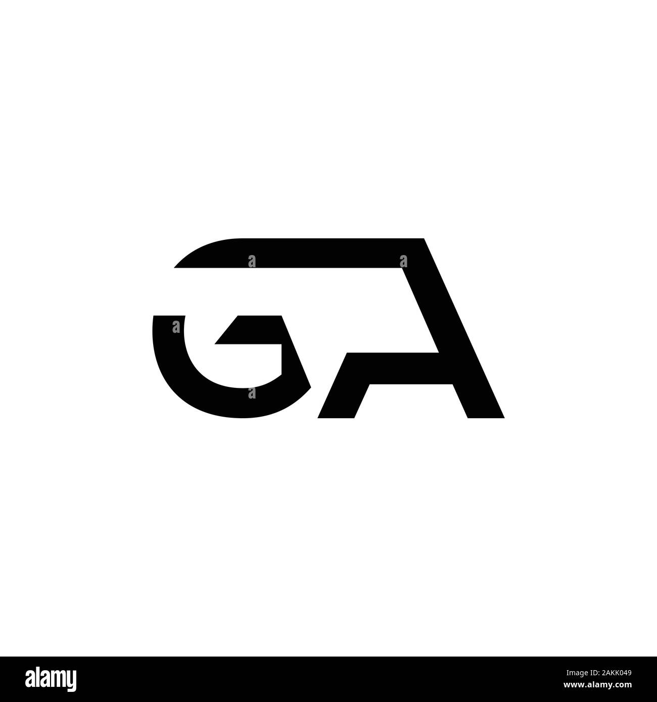 Initial GA Letter Linked Logo. GA letter Type Logo Design vector ...