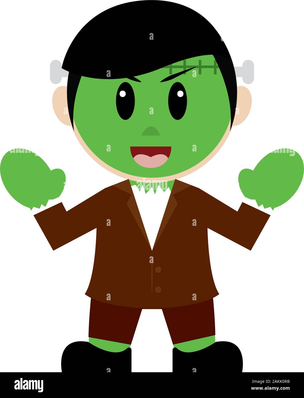 Isolated frankenstein costume. Halloween costume - Vector illustration ...