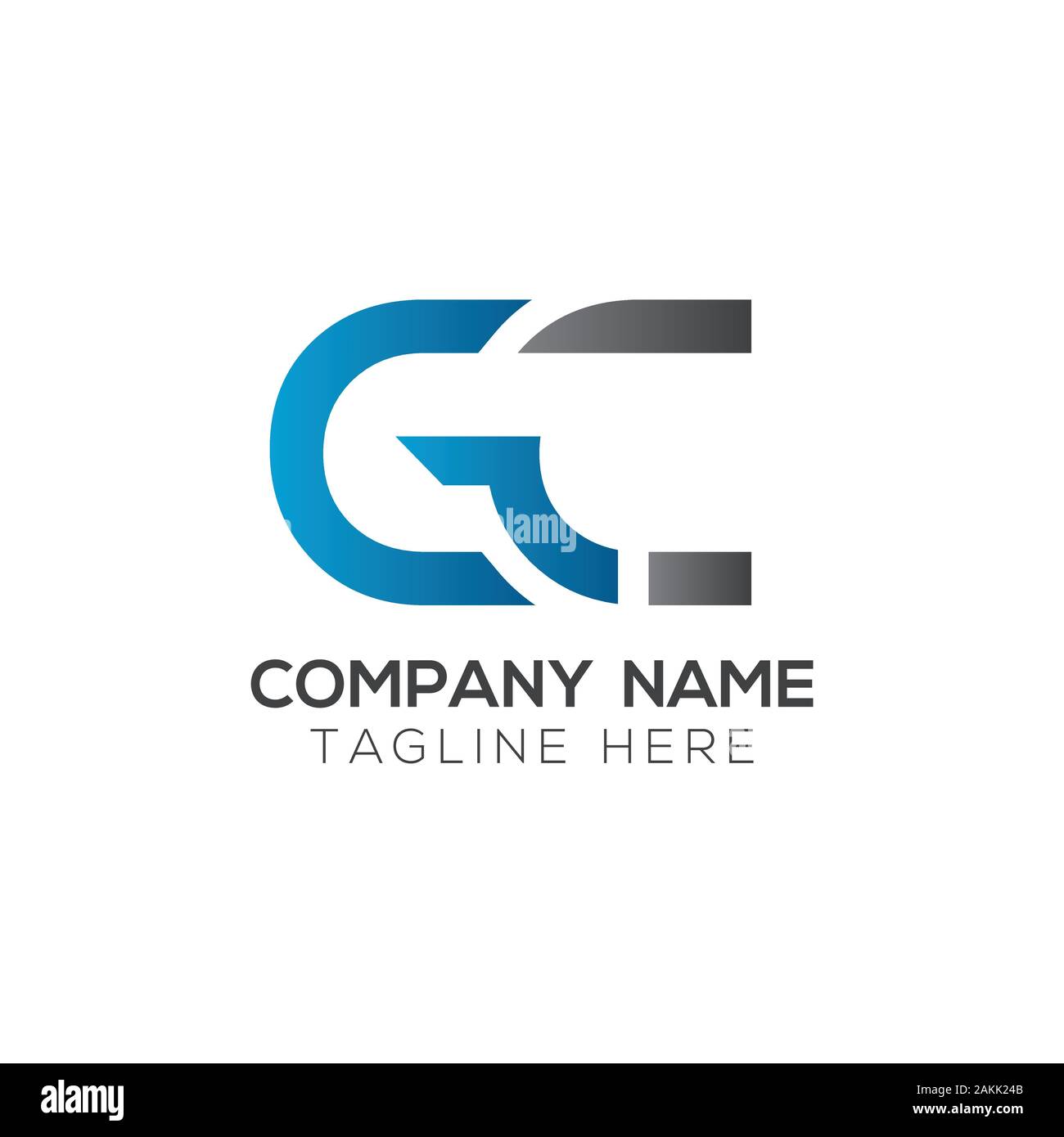 Initial GC Letter Linked Logo. GC letter Type Logo Design vector