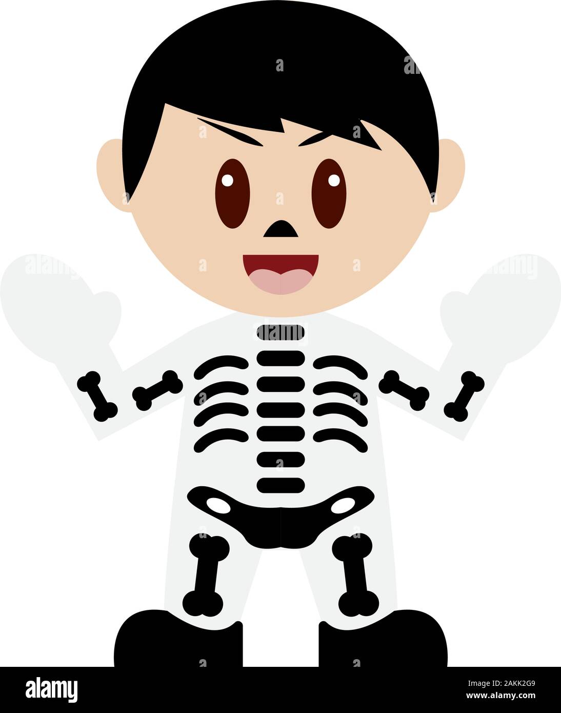 Isolated skeleton costume. Halloween costume - Vector illustration ...