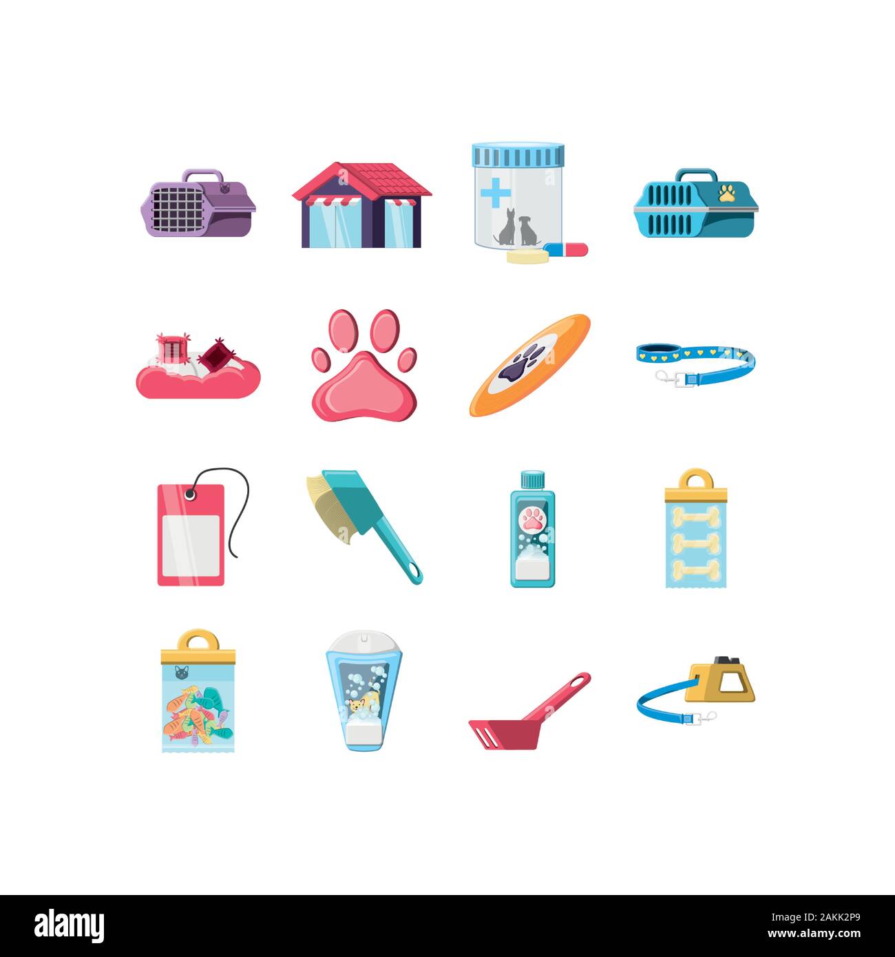 Icon set design, Dog cat mascot pet animal nature cute puppy and ...