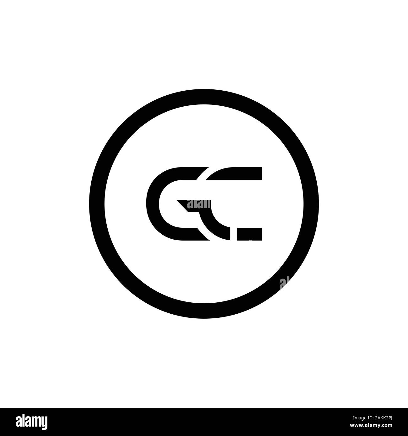 Initial GC Letter Linked Logo. GC letter Type Logo Design vector