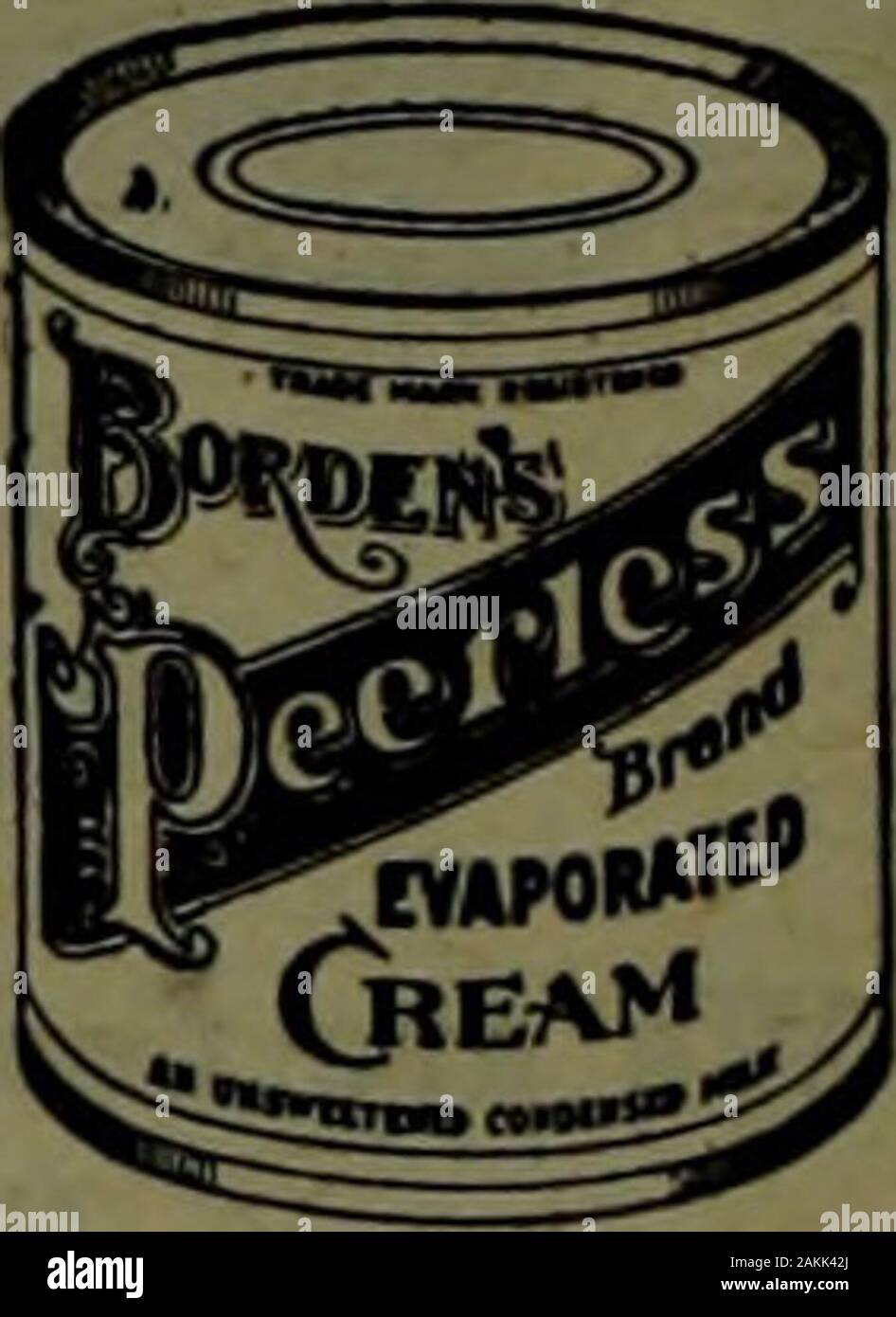 Canadian grocer July-December 1908 . It isnt a difficult matter to get your customers to use Condensed Milk.Suggest a trial of BORDENS BRANDS •EAGLE BRAND • CONDENSED MILR andPEERLESS BRAND EVAPORATED CREAM Now is the time to start in. These lines are most convenient forcamping, fishing, pic-nic and excursion parties. Try it. WILLIAM H. DUNN, Montreal and Toronto Scott, Bathgate & Co., Winnipeg, Man, Shallcross, Macauley &lt;£ Co., Vancouver and Victoria, B.C. ^. Untweetencd RIVERDALE BRAND Is pre-eminently the highest quality in Canned Fruits and Vegetables ^ We cant afford to go back on qual Stock Photo