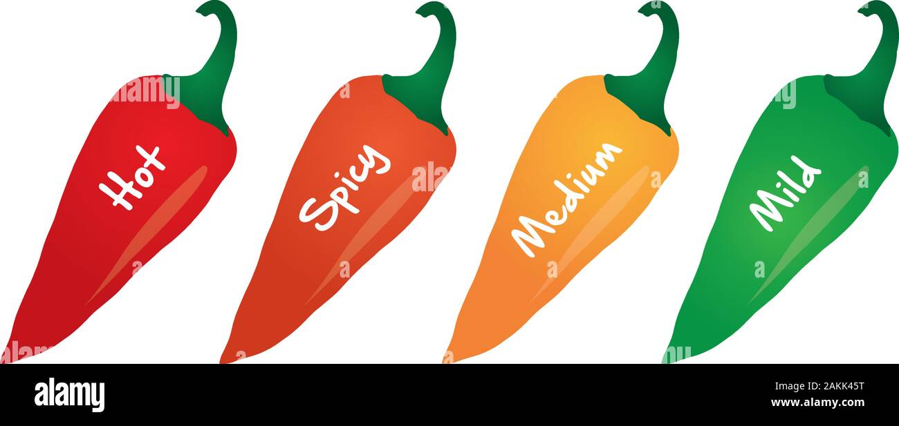 Spicy Food Level Vector Label Illustration Stock Vector Art