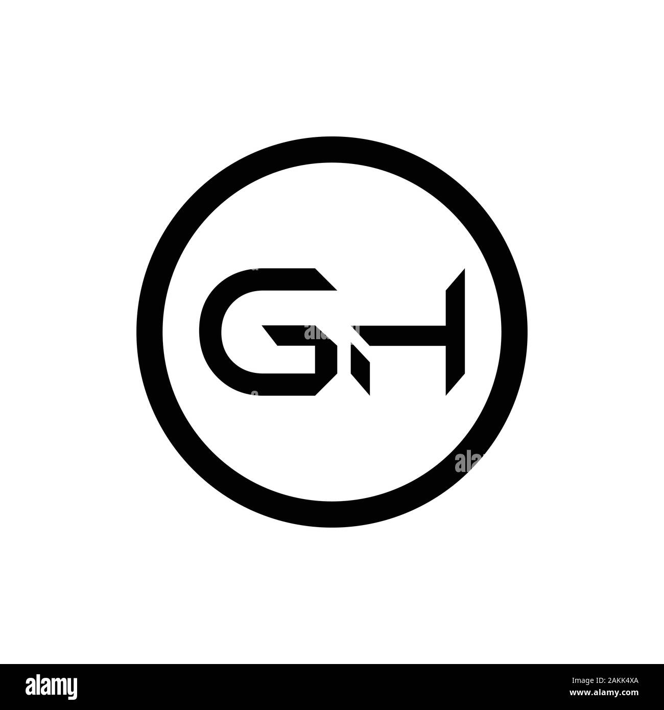 Initial GH Letter Linked Logo. GH letter Type Logo Design vector ...