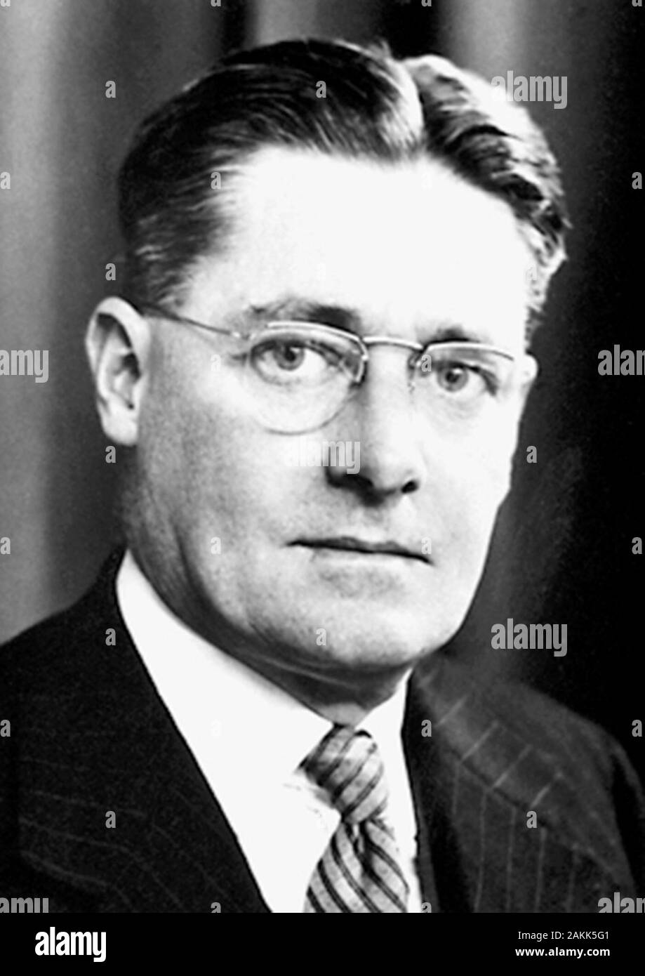 Howard Walter Florey, Baron Florey, (1898 – 1968) Australian pharmacologist and pathologist who shared the Nobel Prize in Physiology or Medicine in 1945 with Sir Ernst Chain and Sir Alexander Fleming for his role in the development of penicillin. Stock Photo