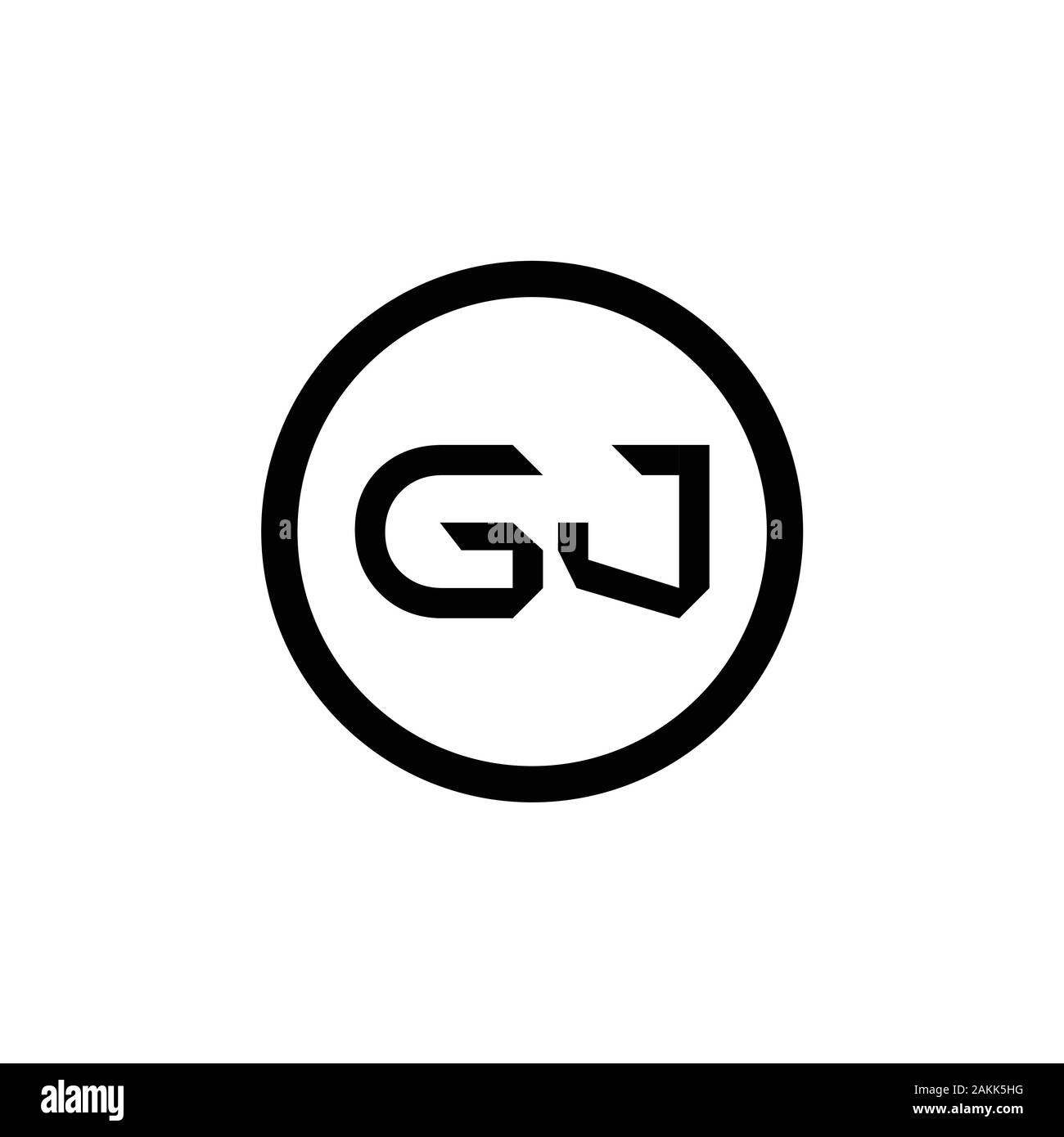 Initial GJ Letter Linked Logo. GJ letter Type Logo Design vector