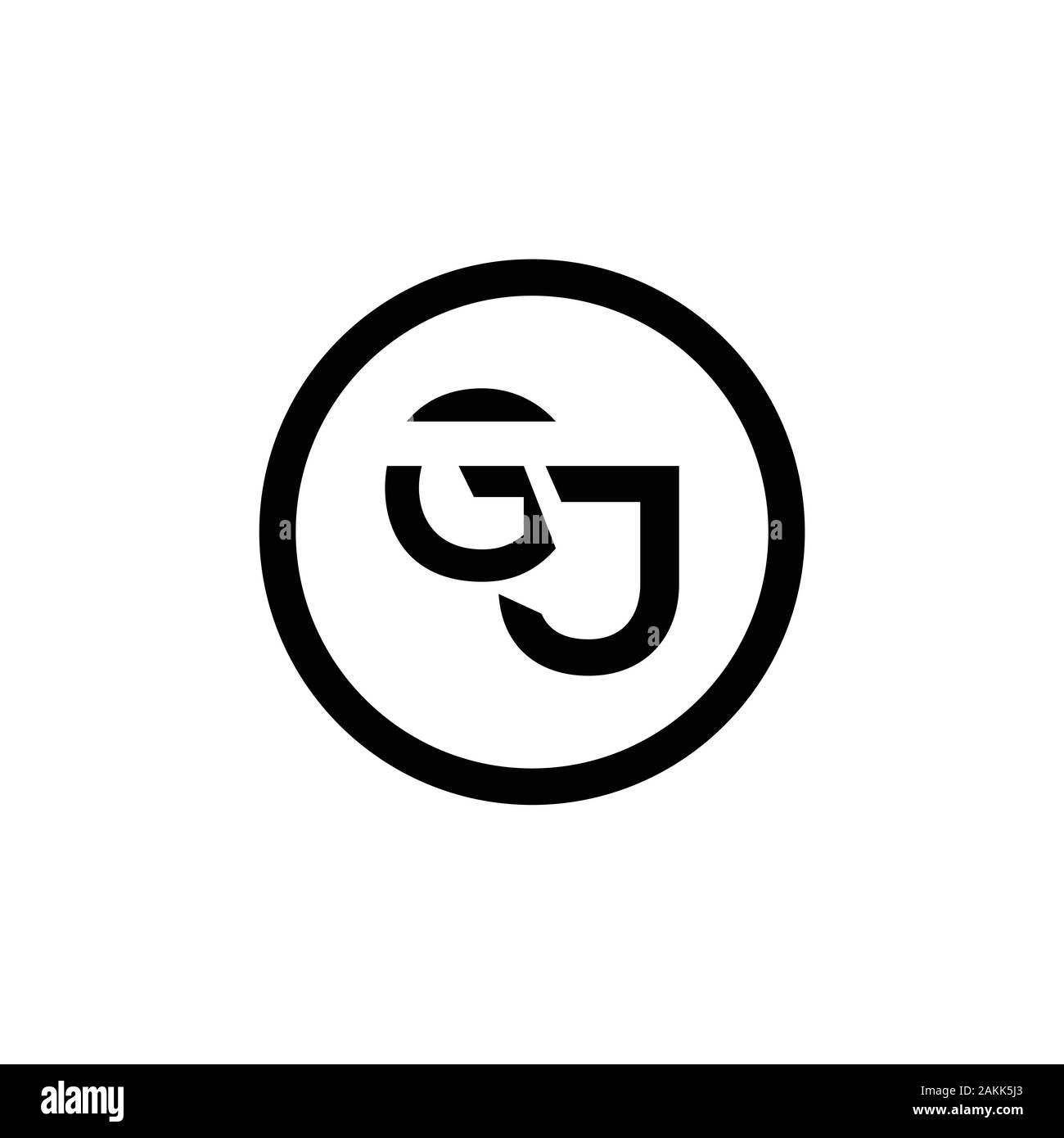 Initial GJ Letter Linked Logo. GJ letter Type Logo Design vector Template. Abstract Letter GJ logo Design Stock Vector